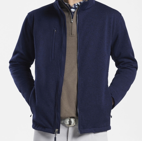 Men's Peter Millar Condor Navy Blue Jacket - Picture 1 of 16